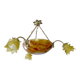 Art Deco pendant light in alabaster marble and bronze, 1930s