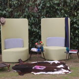 Pair of armchairs back high Shuffle design