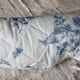 Small vintage quilt with toile de Jouy pattern