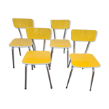 4 chairs formica pop yellow 1970