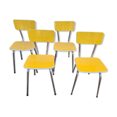 4 chairs formica pop yellow 1970