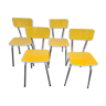 4 chaises formica pop jaune 1970