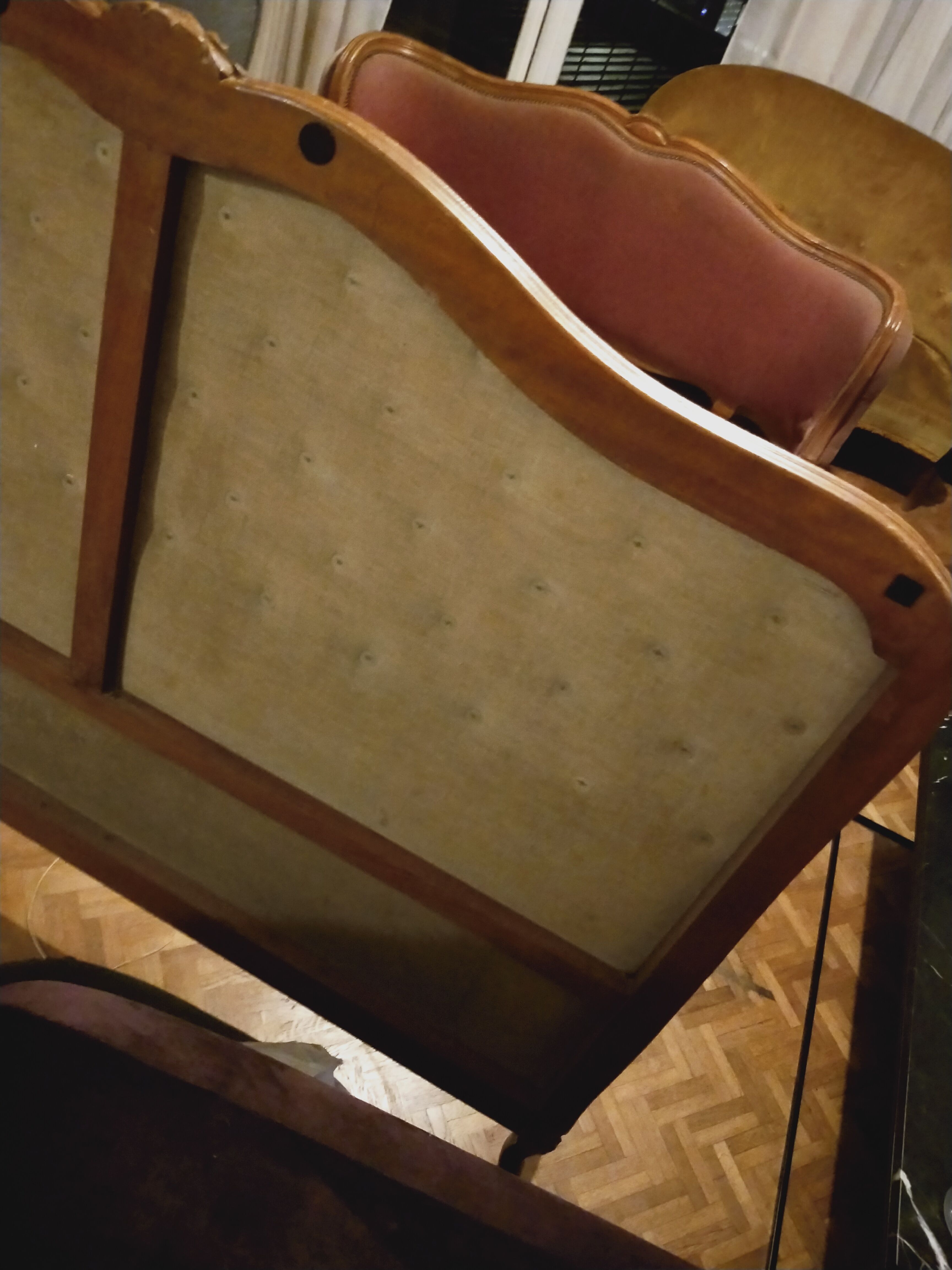 Pink velvet padded basket bed