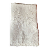 Monogram linen sheet, late 19th century.