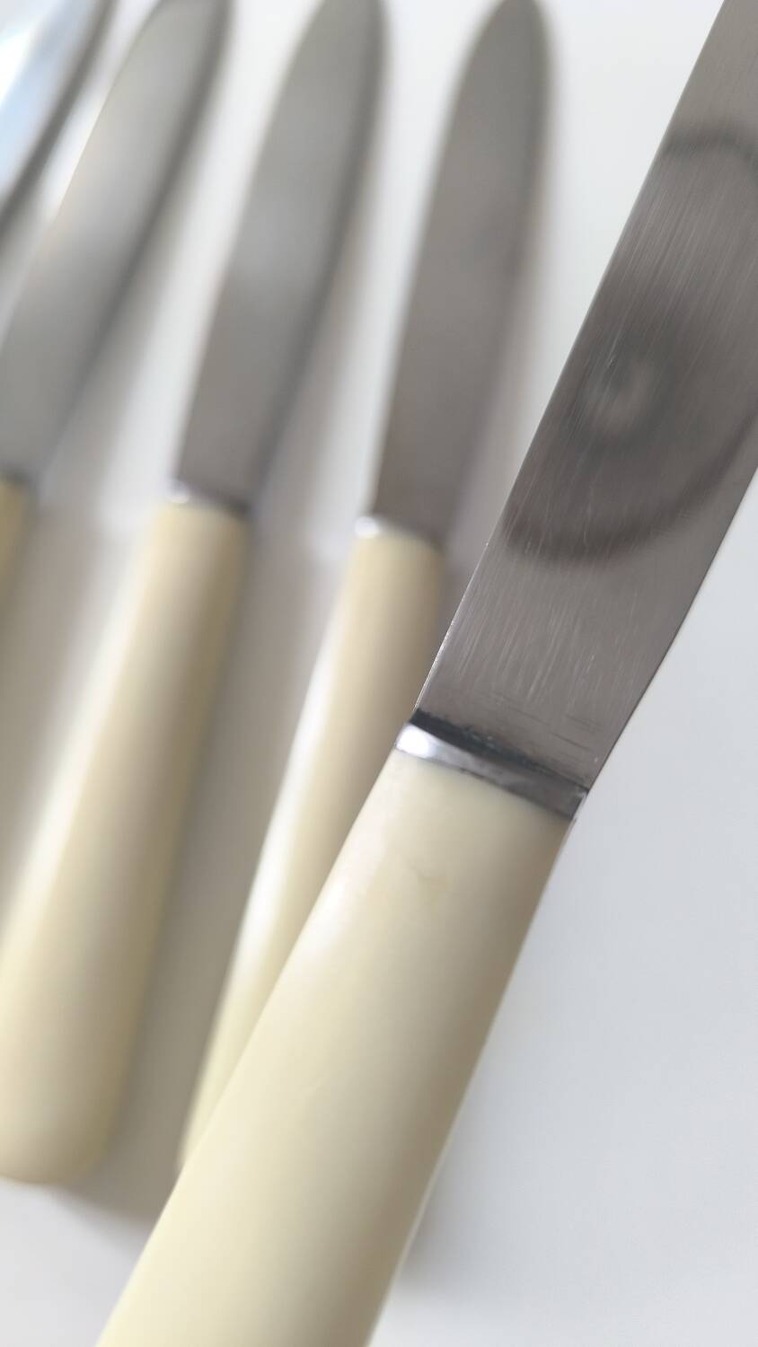 Set of 12 stainless steel and bakelite knives