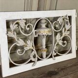 Pair of cast iron window shutters in Louis XVI style.