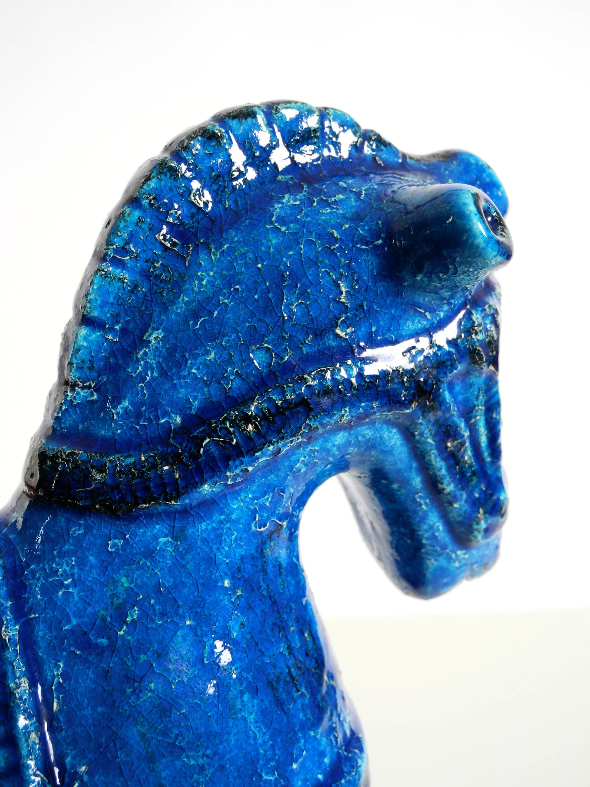 60s ceramic horse from the Rimini Blue collection by Aldo Londi for Bitossi