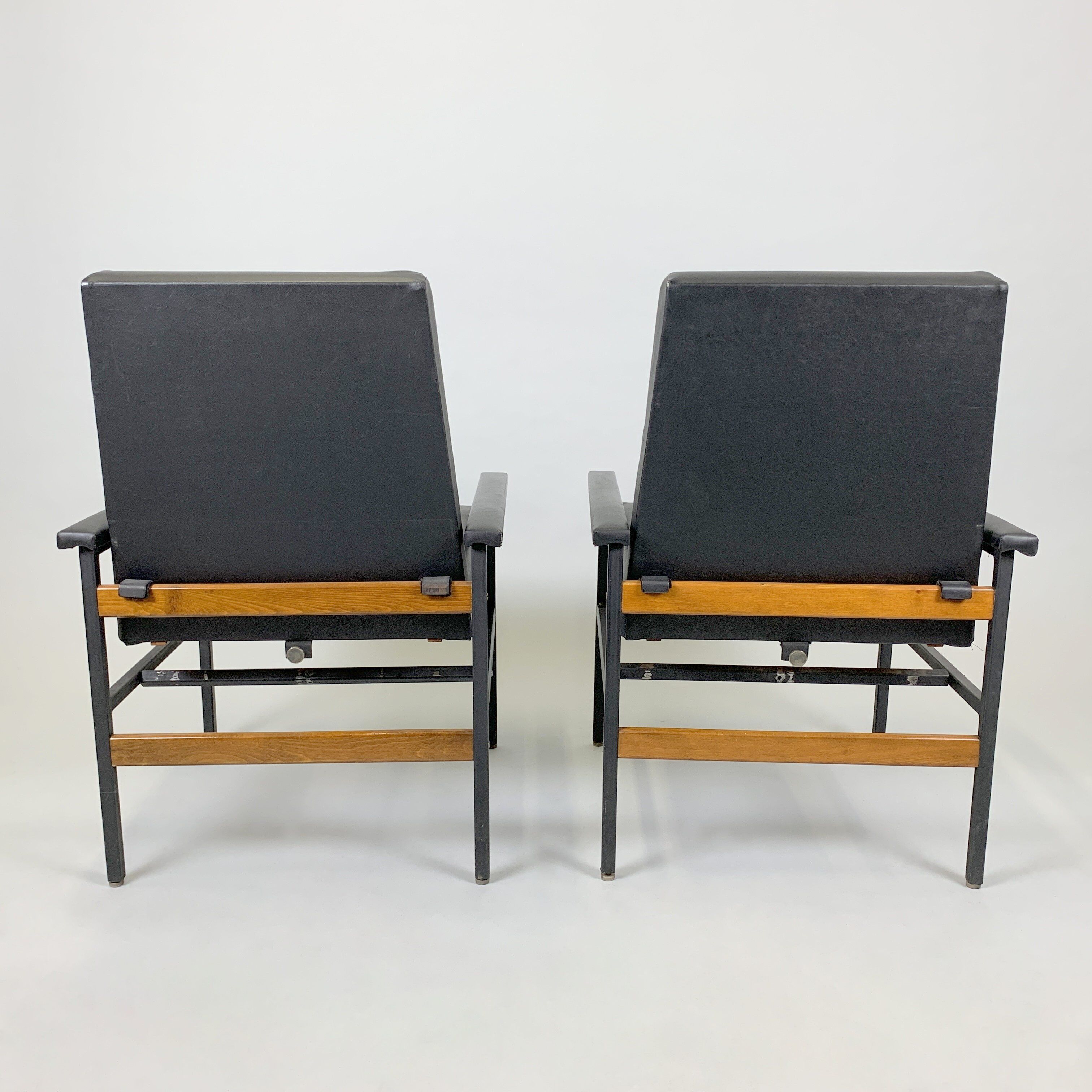 Pair of Vintage Adjustable Armchairs, Czechoslovakia, 1970's