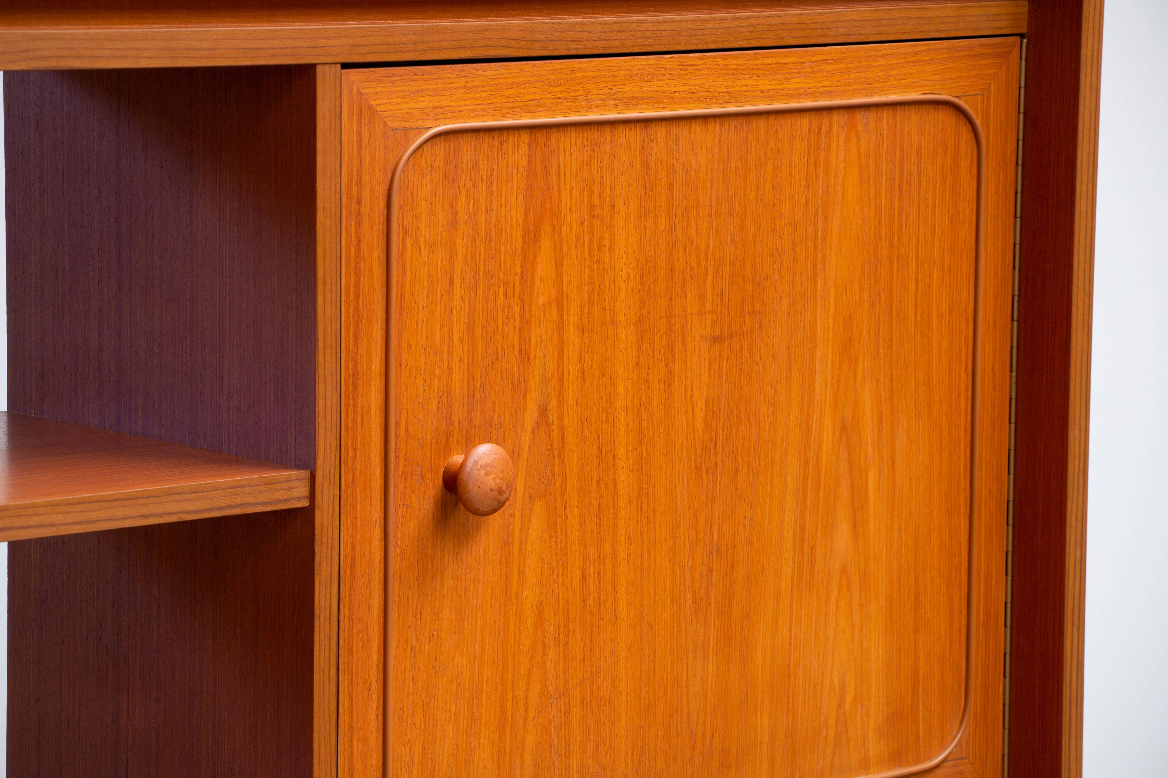 Scandinavian library in vintage teak 1960