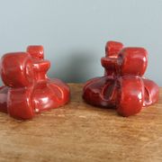 Bougeoirs en céramique artisanale bordeaux