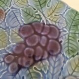 Large barbotine plate Salins blue lavender 80s