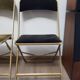 Set of 4 opera theater folding chairs from the 70s two-tone velvet brass