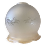 Ancien abat-jour globe de lampe lustre applique verre cristal givré
