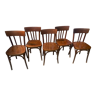 Set of 5 wooden bar chairs