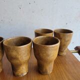 Set of 8 flared glasses in brown sandstone