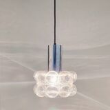 Mid-century bubble glass & chrome suspension by Helena Tynell for Limburg Germany 1960s