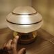 Frosted textured pink globe touch lamp