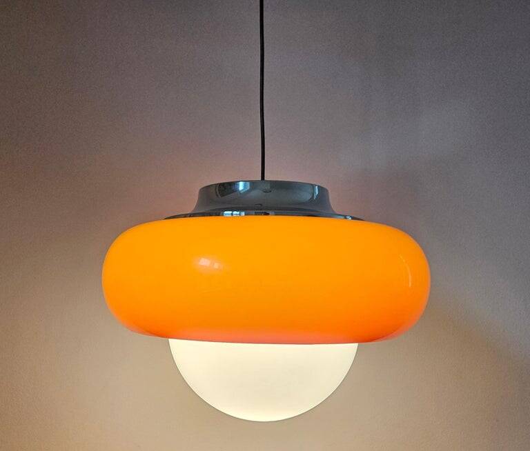 Large Rare Mid-Century Pendant by Meblo, Harvey Guzzini, AGE, Italy, 1970