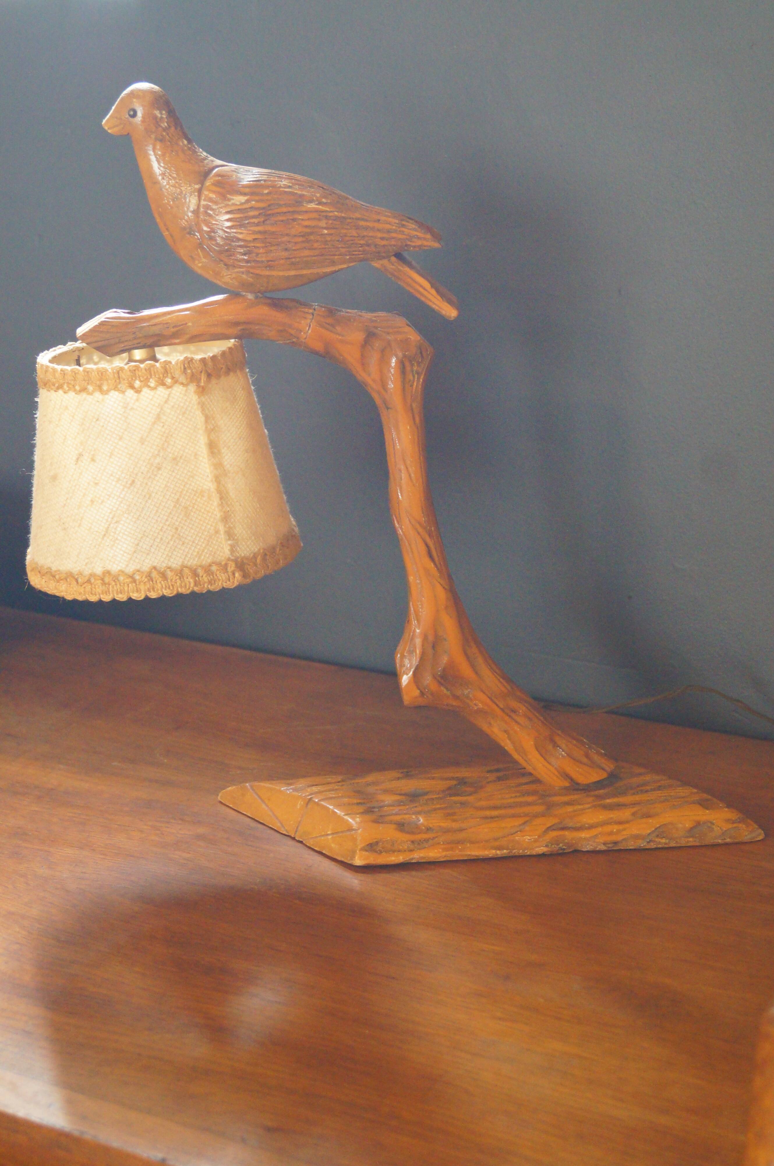 Wooden bird lamp 1940