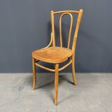 Set of 4 wooden bistro chairs with graceful seats