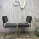 Pair of chrome and velvet chairs