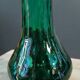 Textured glass vase and carafe duo in blown green glass, Biot style, 1960s.