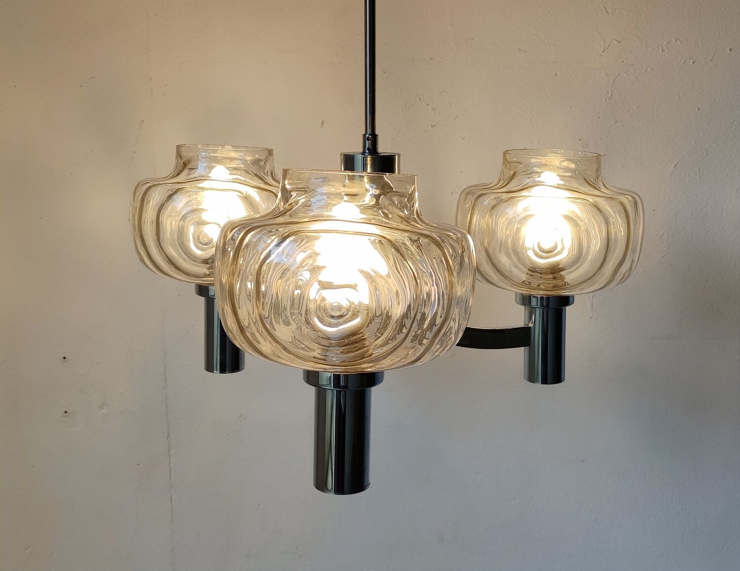 Chrome chandelier from the 70s