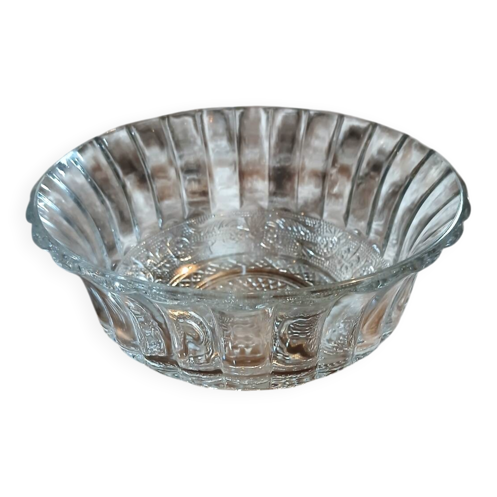 Antique cut glass salad bowl