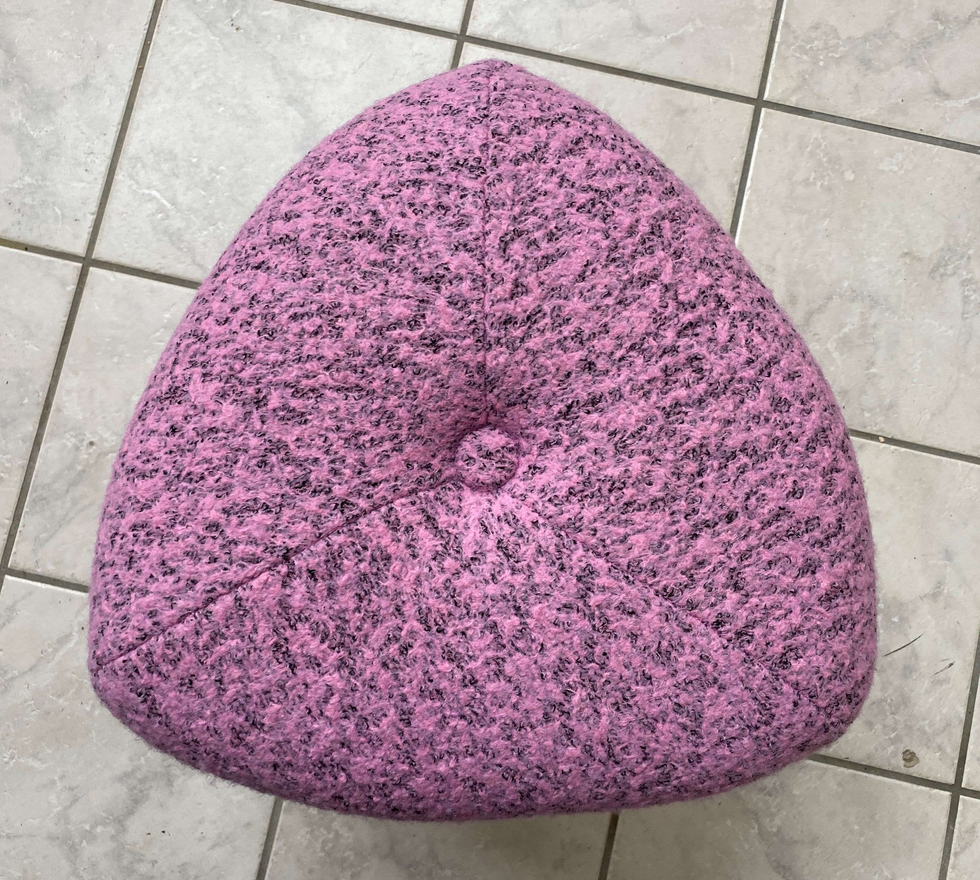 Pink foot stool triangle shape 1960s