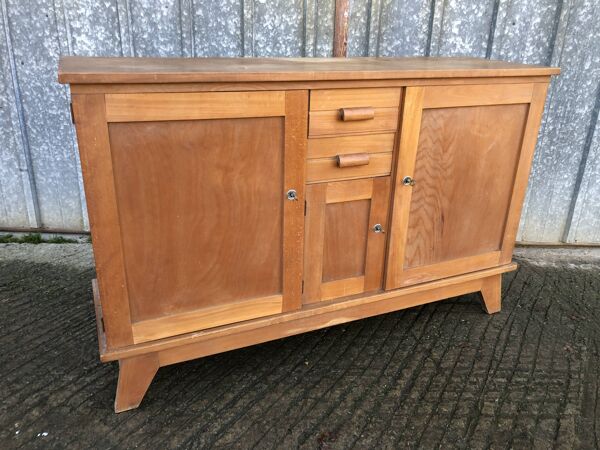 Buffet René Gabriel en hêtre et cp hêtre d’époque reconstruction