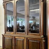 Empire style swan neck bookcase in mahogany / mid 20th century