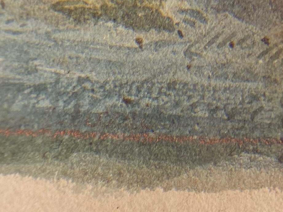 Watercolor painting around 1870 "The ballad" signed with Marie Louise