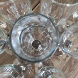 Set of 9 vintage glass champagne flutes