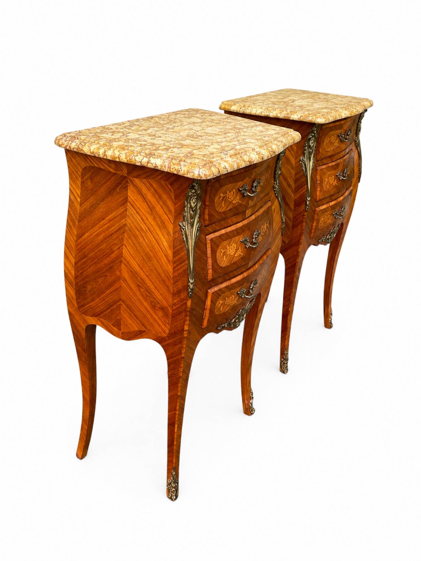 Paire de table de chevet style Louis XV en Bois de Rose
