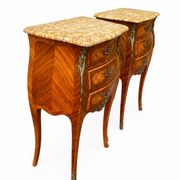 Pair of Louis XV style bedside tables in rosewood.