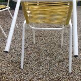 Set of 4 garden armchairs in metal and scoubidou wire