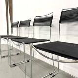 Set of 6 "Spaghetti" Chairs Italian Design 80s – Black & Chrome