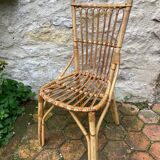 Lot de 10 chaises en rotin vintage