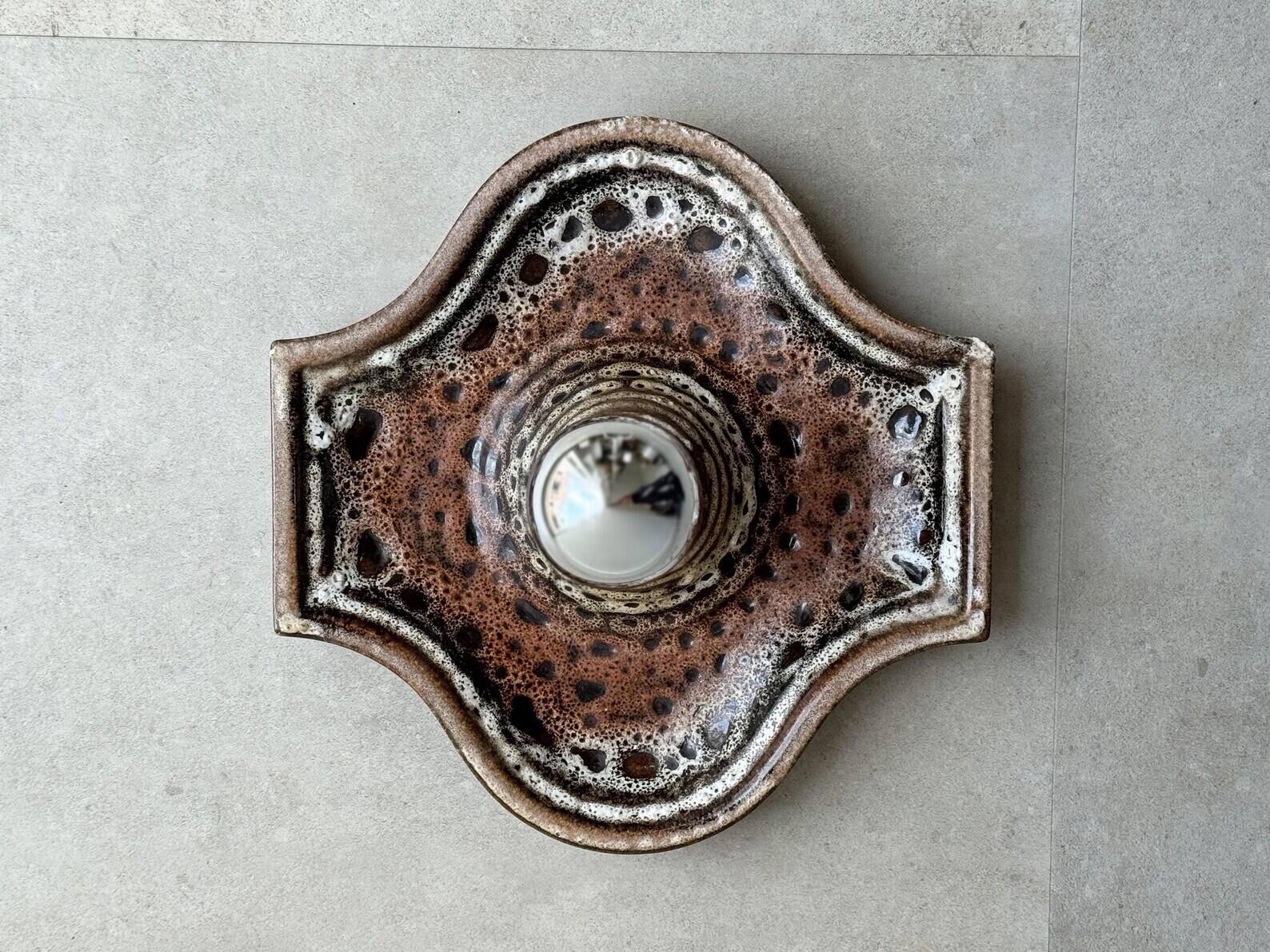 Vintage Fat Lava ceramic Hustadt Leuchten wall lamp