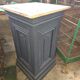 Patinated wooden base for a Medici vase or statue.
