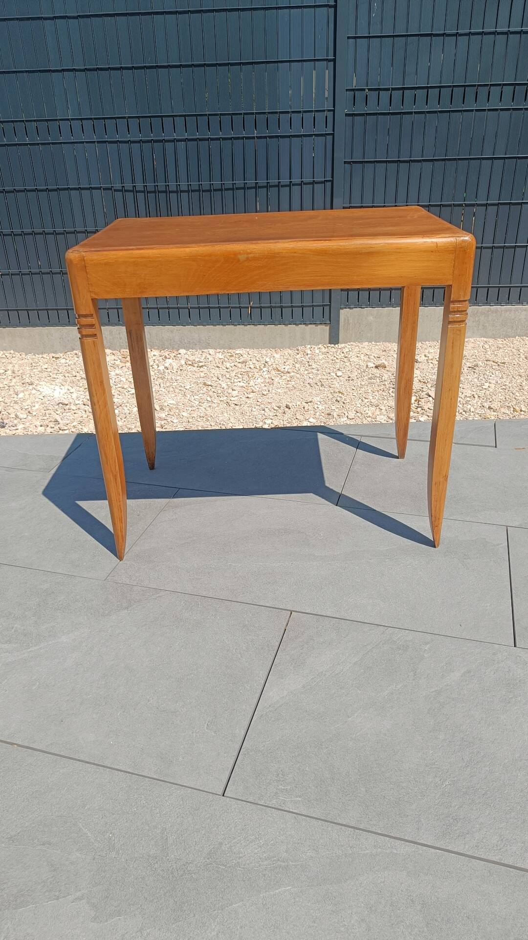 Vintage Scandinavian-style wooden table with drawer, 1950s-60s.