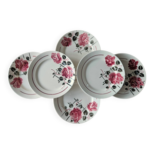 6 assiettes plates anciennes