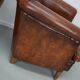 Vintage Dutch cognac coloured leather club chair, set of 2 with footstool