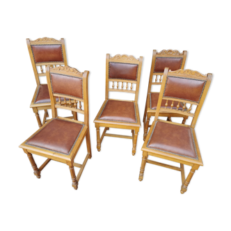 Lot of 5 Henry II chairs