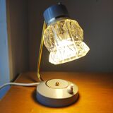 Mid-Century glass and brass lamp