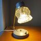 Mid-Century glass and brass lamp