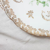 Lot de 4 assiettes plates Limoges FD Chauvigny blanc doré motif Rose