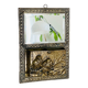Art Nouveau mail rack in brass repelled beveled mirror early twentieth century