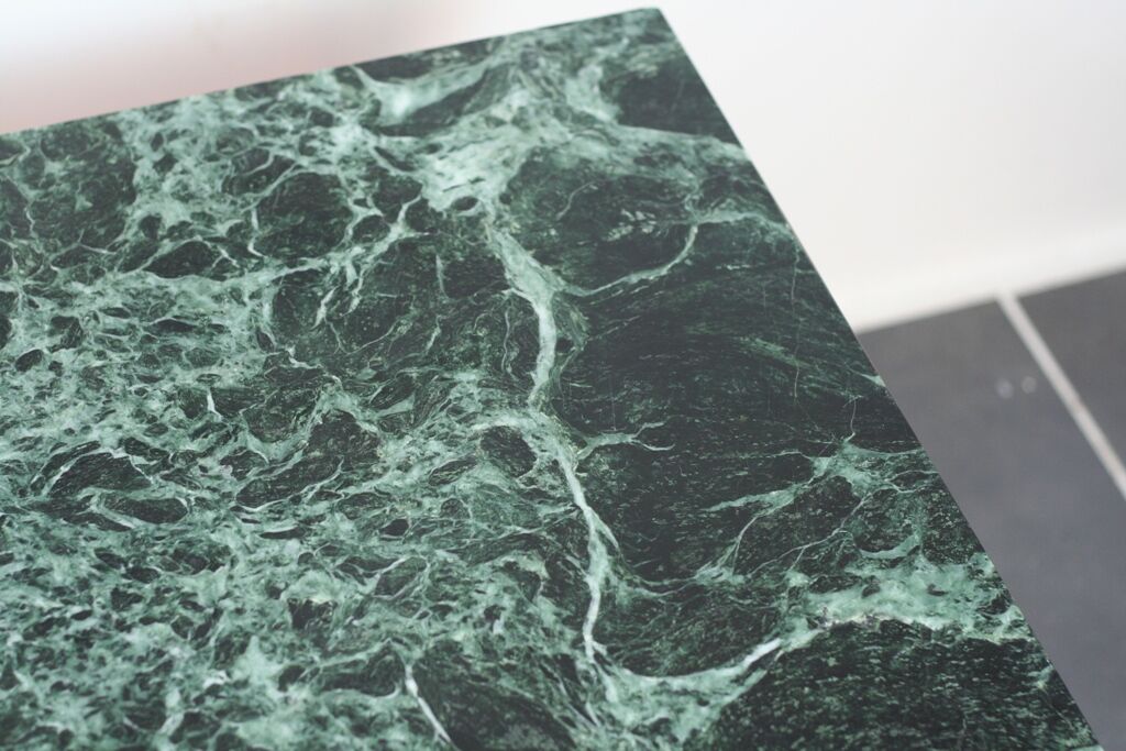 Green marble coffee table and vintage brass gold metal 60s