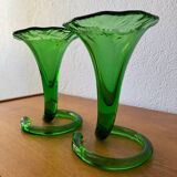 Blown glass cone vases from the 60s